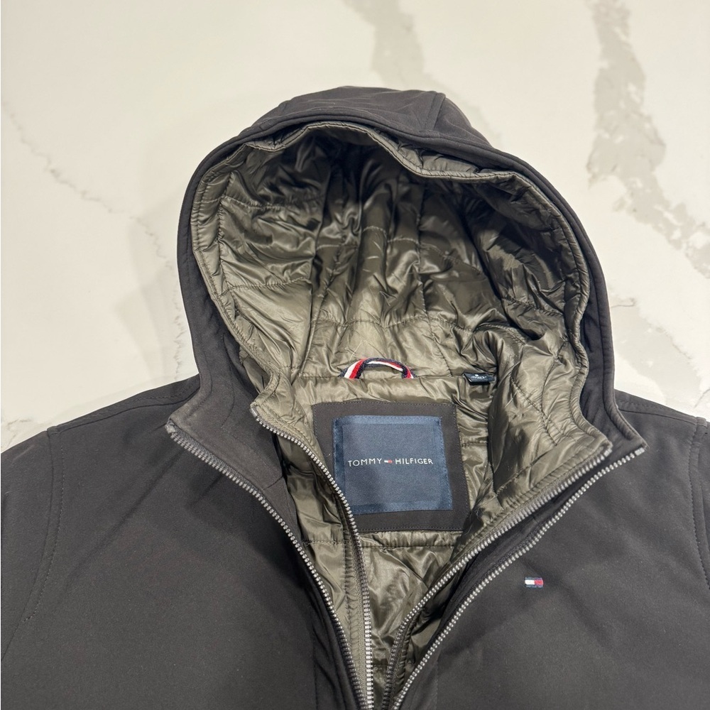 Tommy Hilfiger Black Hooded Bomber Jacket - Picture 8 of 12